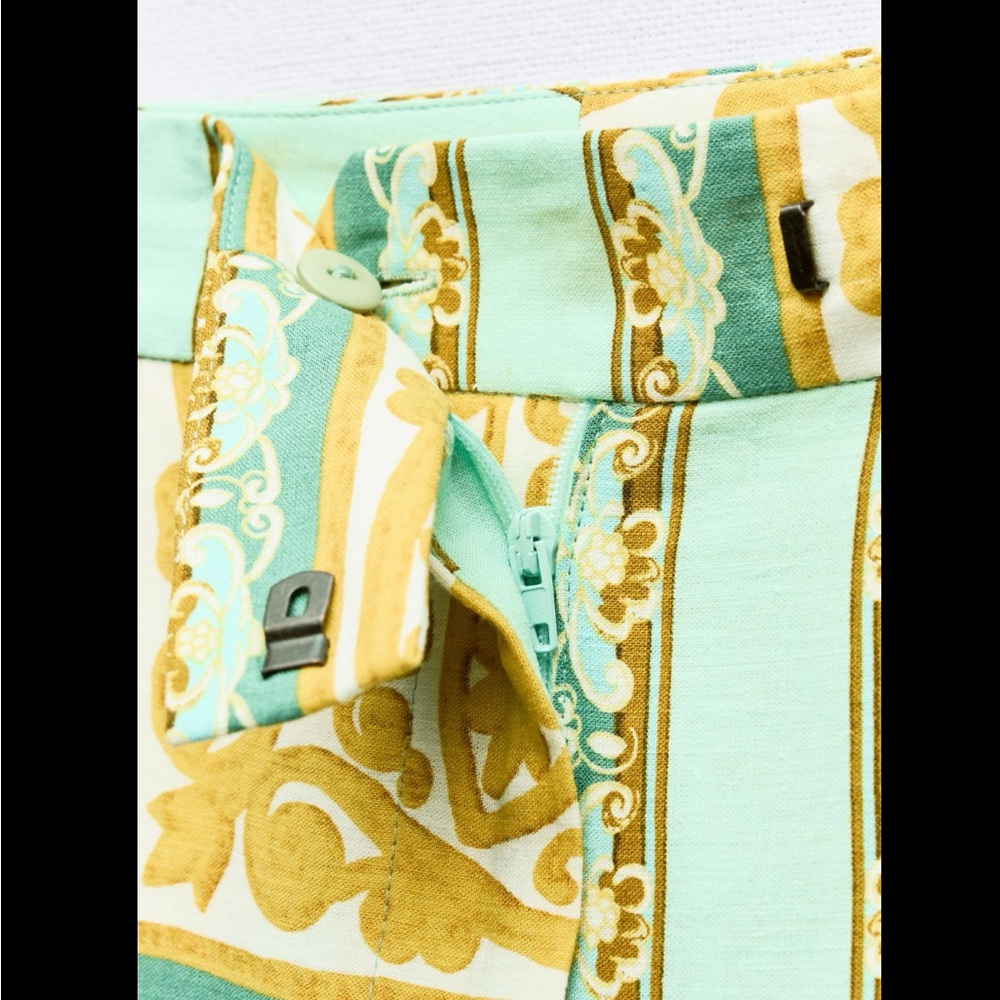 LINEN BLEND PRINTED PANTS - Picture 9 of 10